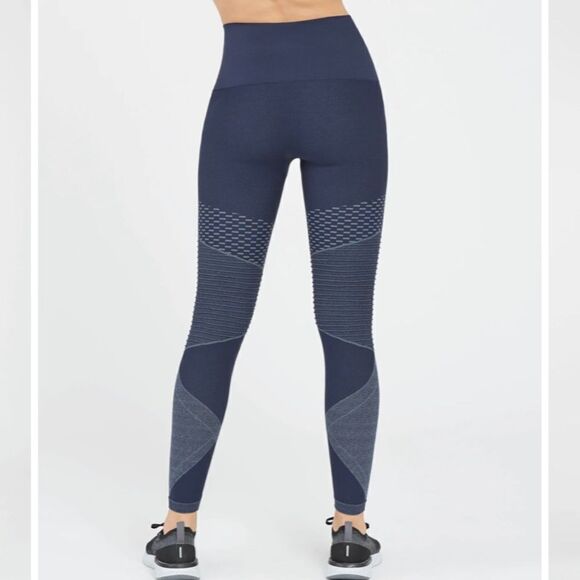 Spanx look at me now seamless moto leggings black/grey new 1x - Picture 3 of 9